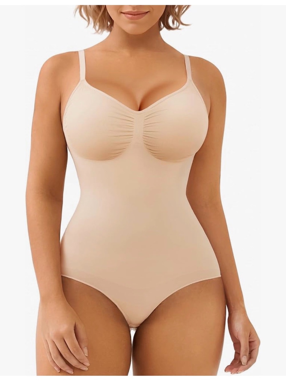 SHAPERX Beige Women’s Shapewear Bodysuit Seamless Brief NWT Size S/M #5213